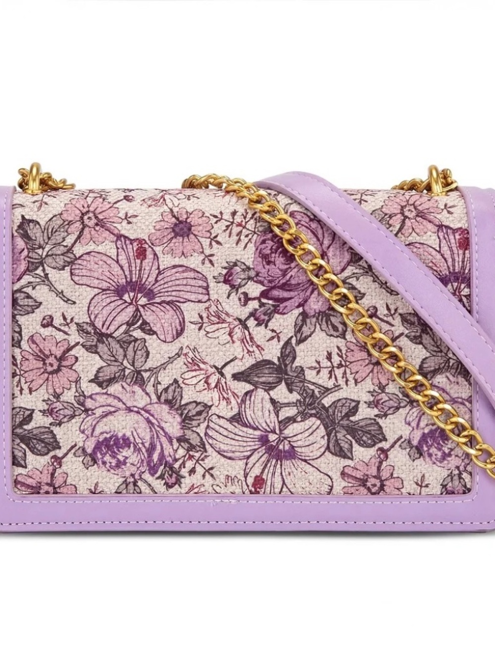Wrangler Floral Print Chain Crossbody Bag Light Purple - Picture 6 of 8